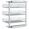 3-Tier Pull-out Kitchen Wire Basket Silver 18.5"x13.8"x22"