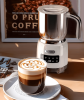 5 in 1 pearl white electric milk foam LED touch control 0.4L/13.5oz cold foam 360°, rotating base detachable cold and hot foam and steamer SUS304