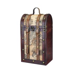 2 Bottle Old World Wooden Wine Box by Twine